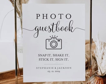 Photo Guest Book Sign, Wedding Photo Guestbook Sign, Photo Guestbook Printable, Personalized Wedding Guestbook Sign, TEMPLETT, TOS_392