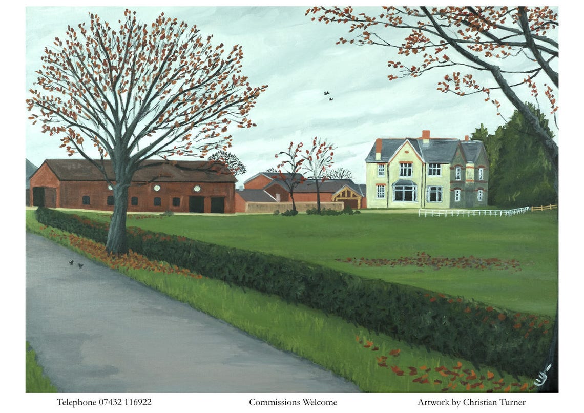 Wheelock Hall Farm original oil painting on linen canvas by Etsy