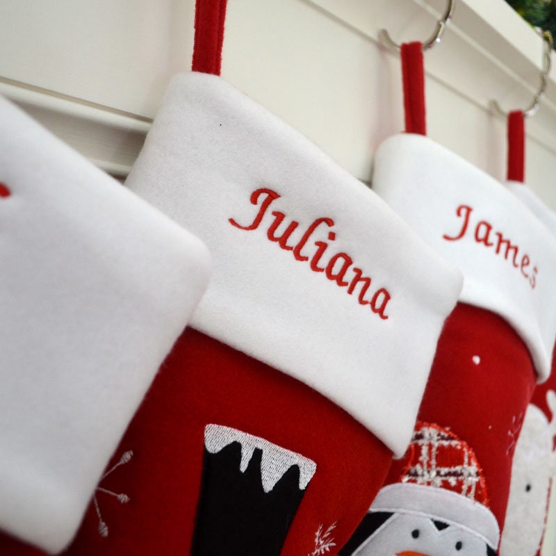 Luxury Deluxe Personalised Embroidered Christmas Fluffy Santa / Snowman / Penguin / Reindeer
