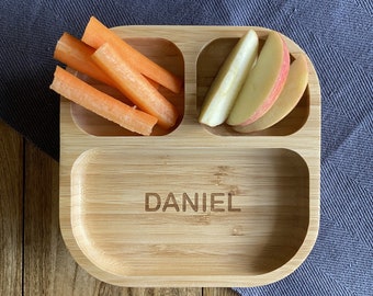 Personalised Children's Bamboo Plate with Suction Cup