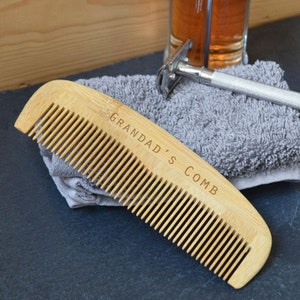 Personalised Comb Hair and Beard Eco Friendly Bamboo