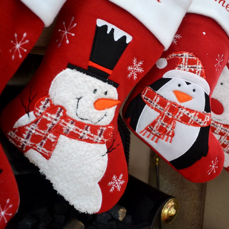 Luxury Deluxe Personalised Embroidered Christmas Fluffy Santa / Snowman / Penguin / Reindeer