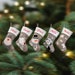 Luxury Embroidered Personalised Christmas Stockings in Silver and White with Snowman, Santa, Reindeer, Penguin or Bones Pet Stocking 