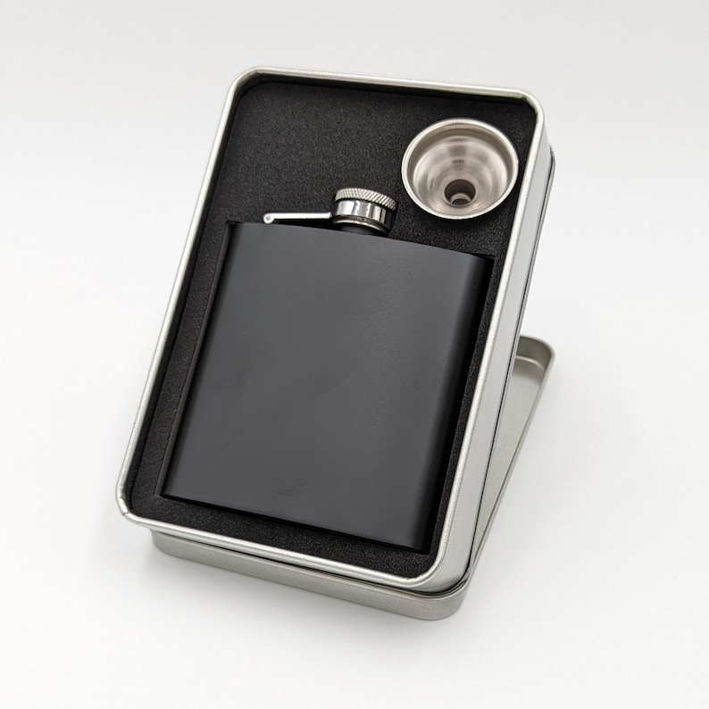 Personalised Engraved Wedding Special Occasion Hip Flask 6oz Metal Tin