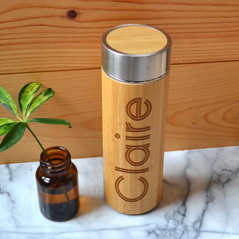 Personalised Bamboo Thermal Tea Flask with Tea Strainer Leak Etsy