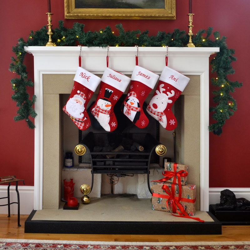 Luxury Deluxe Personalised Embroidered Christmas Fluffy Santa / Snowman / Penguin / Reindeer