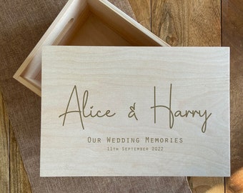 Personalised Wedding Memory Box Wooden Crate Our Wedding Memories