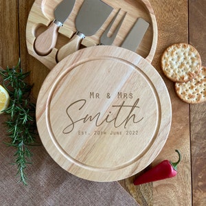 Personalised Cheese Board Mr & Mrs Wedding Anniversary