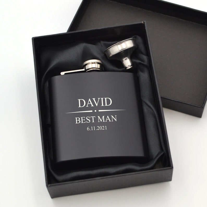 Personalised Engraved Wedding Special Occasion Hip Flask 6oz image 1