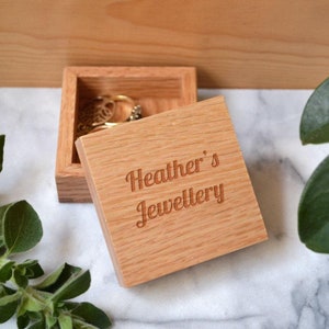 Personalised Jewellery Box Oak Mini
