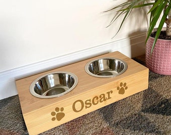 Personalised Pet Bowl Bamboo Water and Food