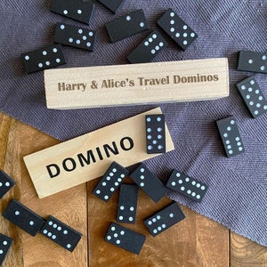 Personalised Domino Set in Wooden Box with Engraved Message