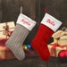 Personalised Knitted Christmas Stockings in Red or Grey 