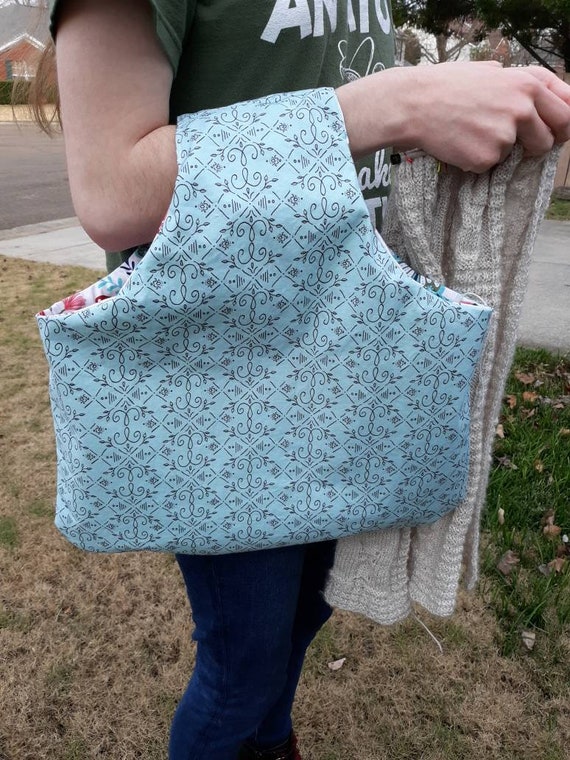 Reversible Project Bag,knitting Project Bag With Butterfly's,arm