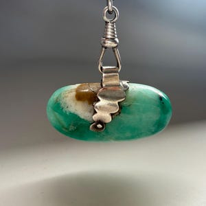 Vintage, Sterling Silver & | 112 Carat Chrysocolla Quartz With | Silver Veins | Pendant