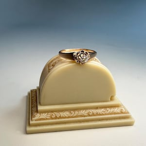 Antique Victorian 14K Rose Gold Old Mine Cut Diamond Buttercup / Belcher Setting Ring