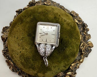 1940's Retro Omega Platinum Diamond Pendant Watch – Swiss Made Running Condition
