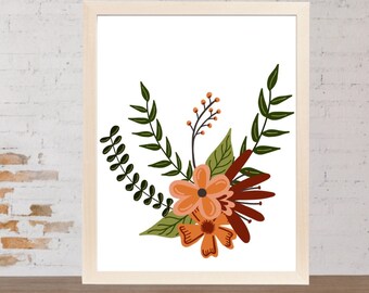 Floral Print Wall Art Nursery Decor Vintage Floral | Etsy