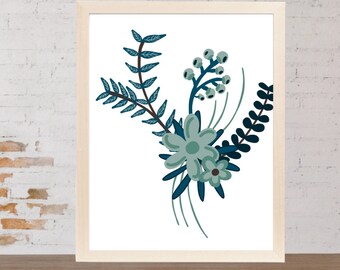 Floral Print Wall Art Nursery Decor Vintage Floral | Etsy