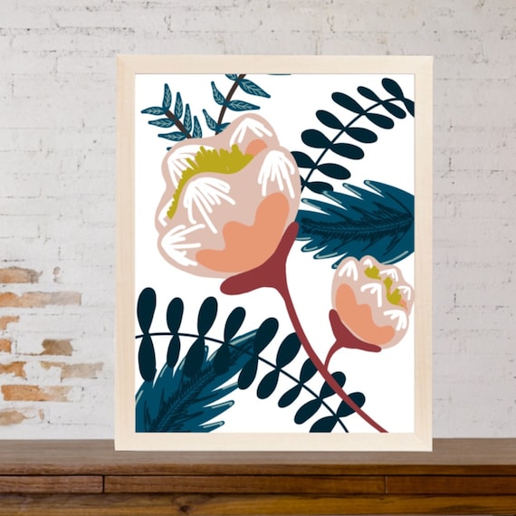 Floral Print Wall Art Nursery Decor Vintage Floral | Etsy