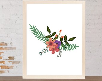 Floral Print Wall Art Nursery Decor Vintage Floral | Etsy