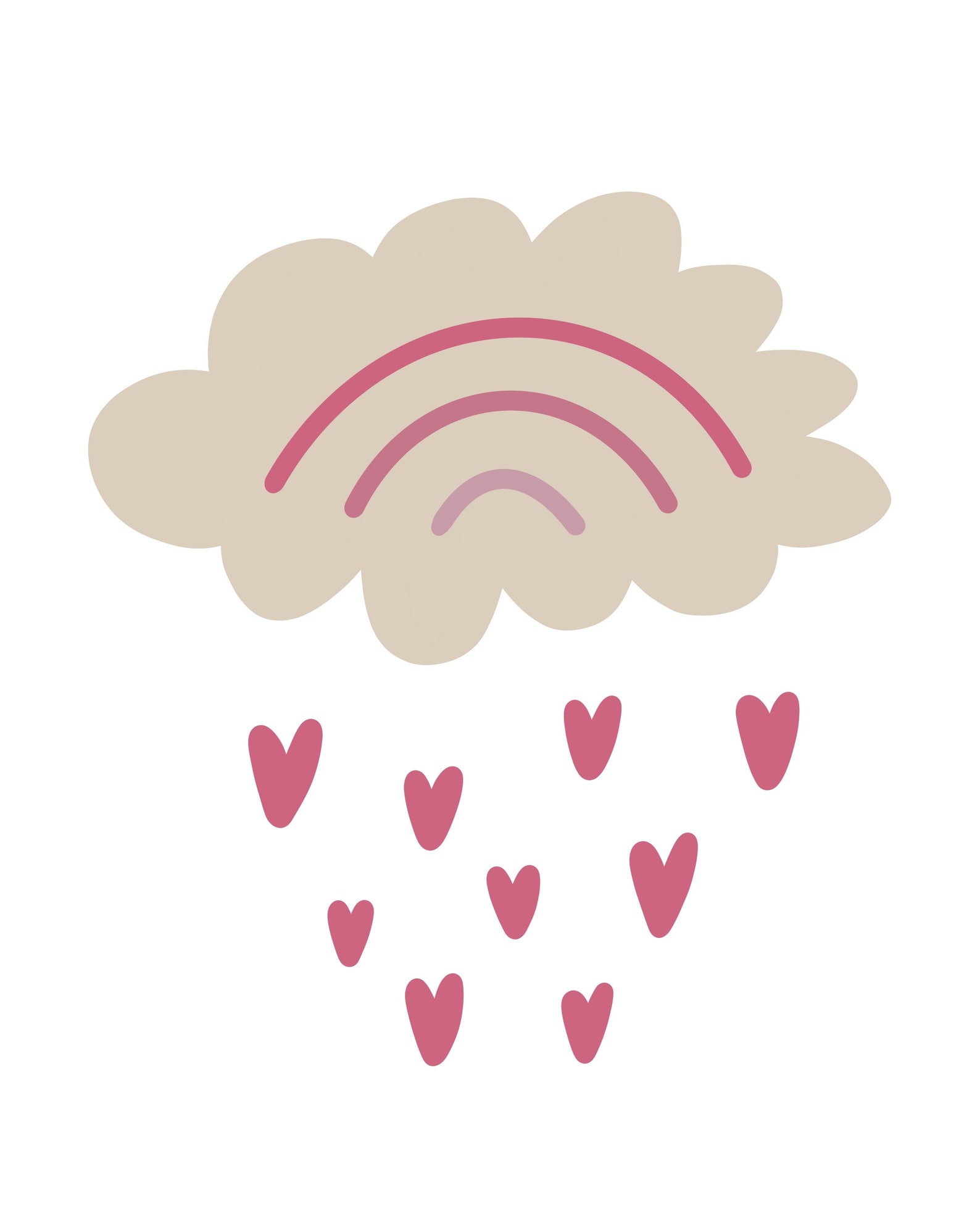 NURSERY CLOUDS PRINT Nursery Art Pink Nursery Art Cloud Etsy