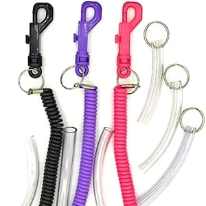 Set of 3 Chew Tube Spiral Key Chain, Autism, ADHD, Sensory, Special Needs