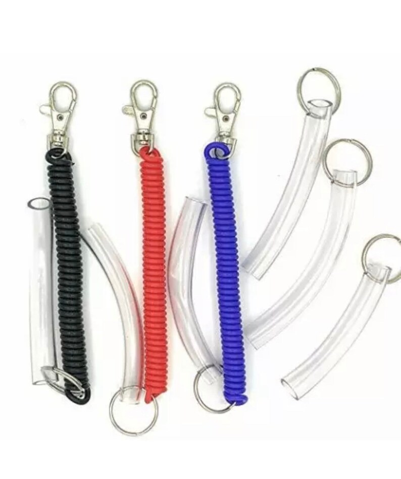 Set of 3 Chew Tube Spiral Key Chains Autism ADHD Sensory Etsy