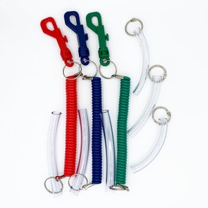 Set of 3 Chew Tube Spiral Key Chain, Autism, ADHD, Sensory, Special Needs