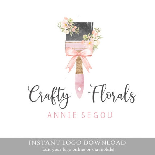 Brush Logo, Paint Brush Logo, Painter Logo, Painting Logo, Watercolor Logo, Craft Logo, Decor Logo, Furniture Logo, Home Logo, Artist Logo