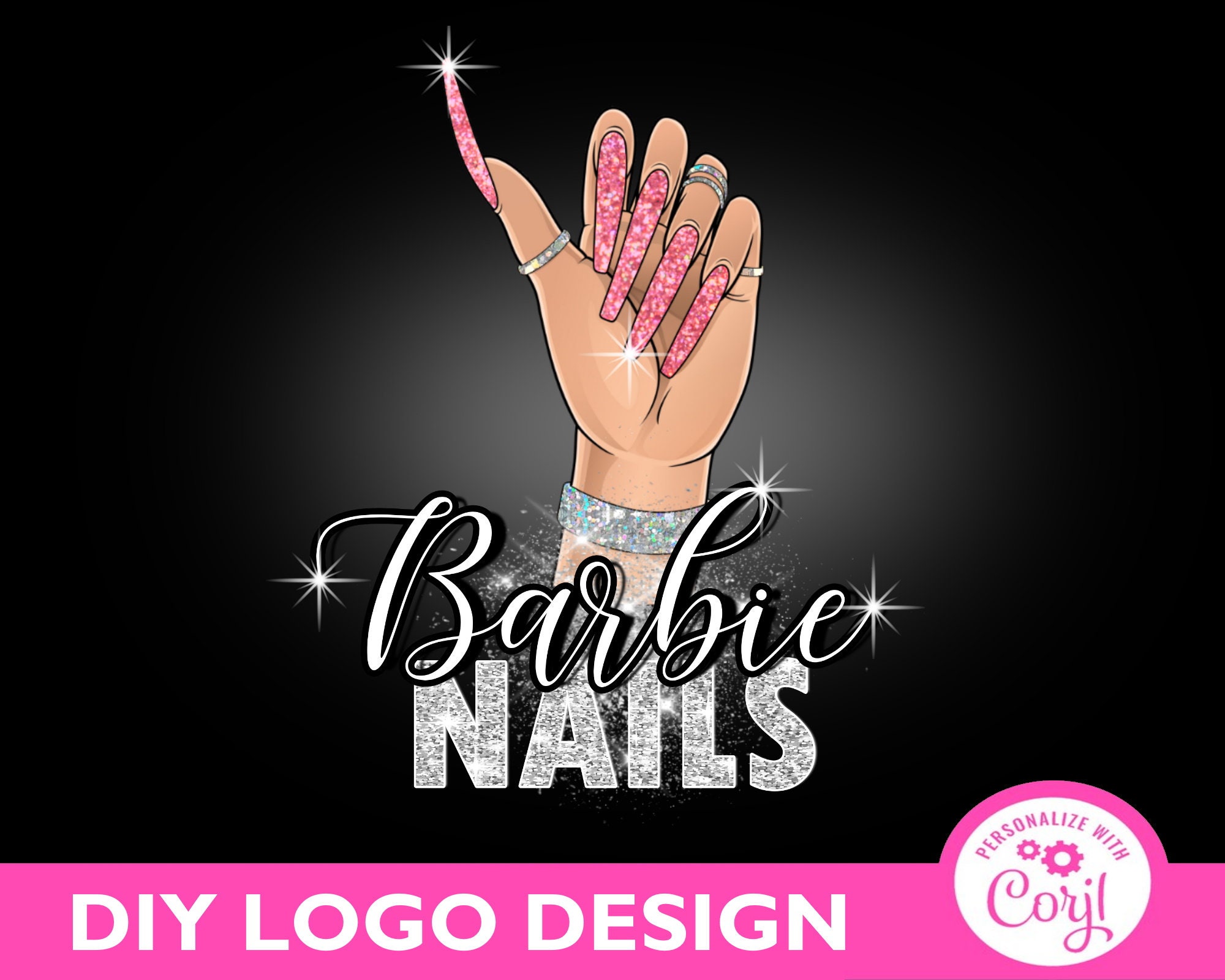 Pink Nails Logo Manicure Logo Hand Logo Beauty Logo Nail - Etsy Ireland