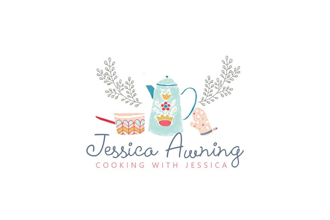 Tea Logo Design, Tea Kettle Logo, Kitchen Logo, Cooking Logo, Chef Logo