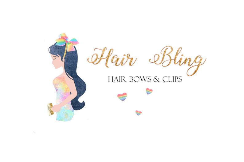 Hair Bow Logo / Hair Accessories Logo / Hair Comb Logo / Hair Etsy