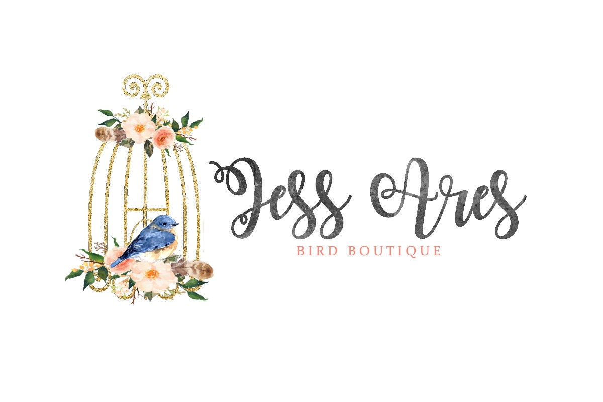 Birdcage Logo Bird Cage Logo Bird Logo Design Blue Bird Etsy UK