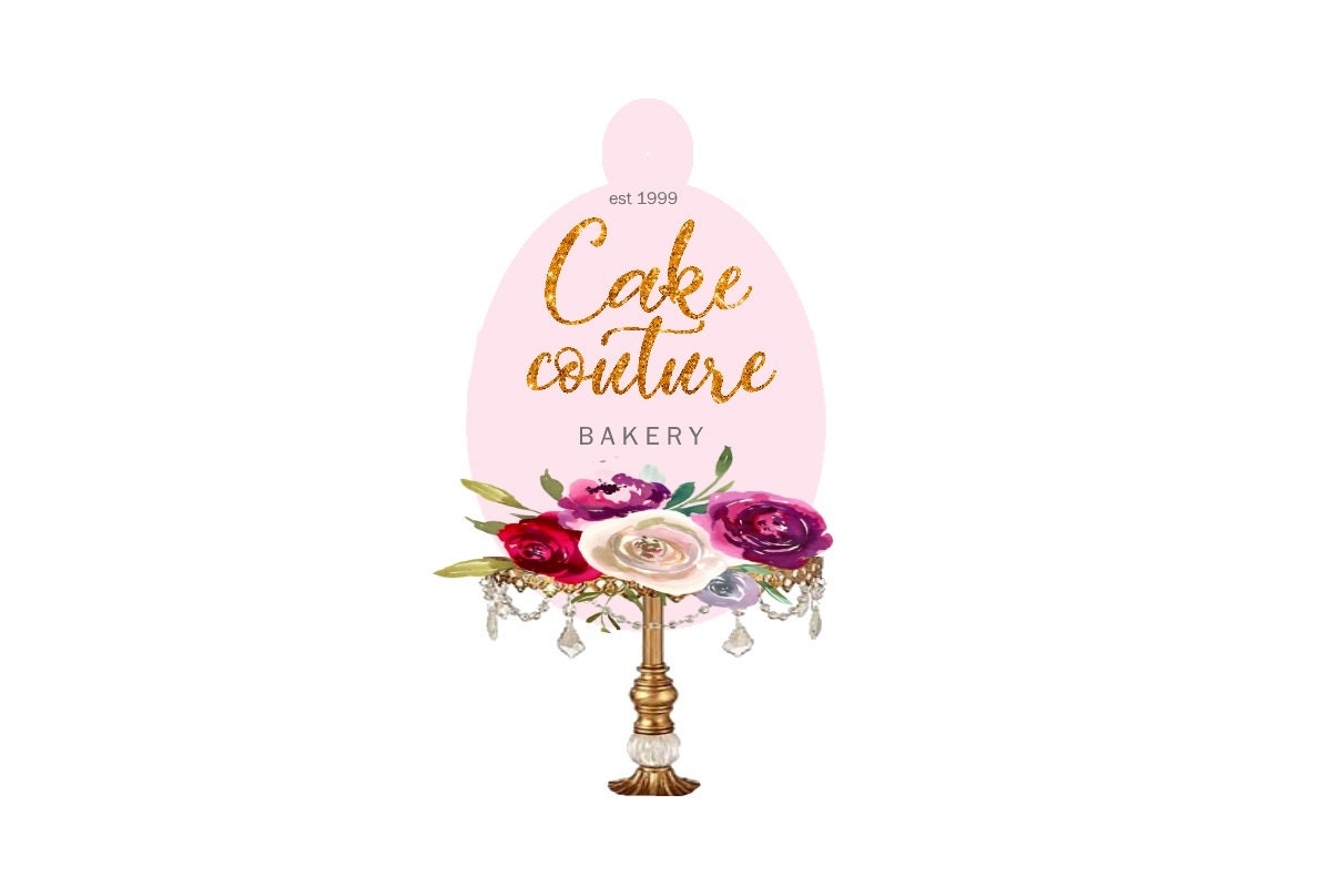 Cake Logo Cake Stand Logo Floral Logo Bakery Logo Treats Etsy