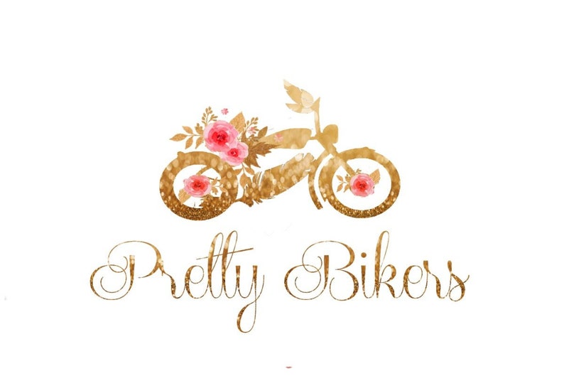Gold Biker Logo Biker Girl Logo Motor Bike Logo Feminine - Etsy