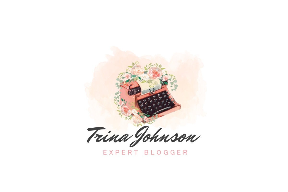 Typewriter Logo Typing Logo Writer Logo Writing Logo Write Etsy