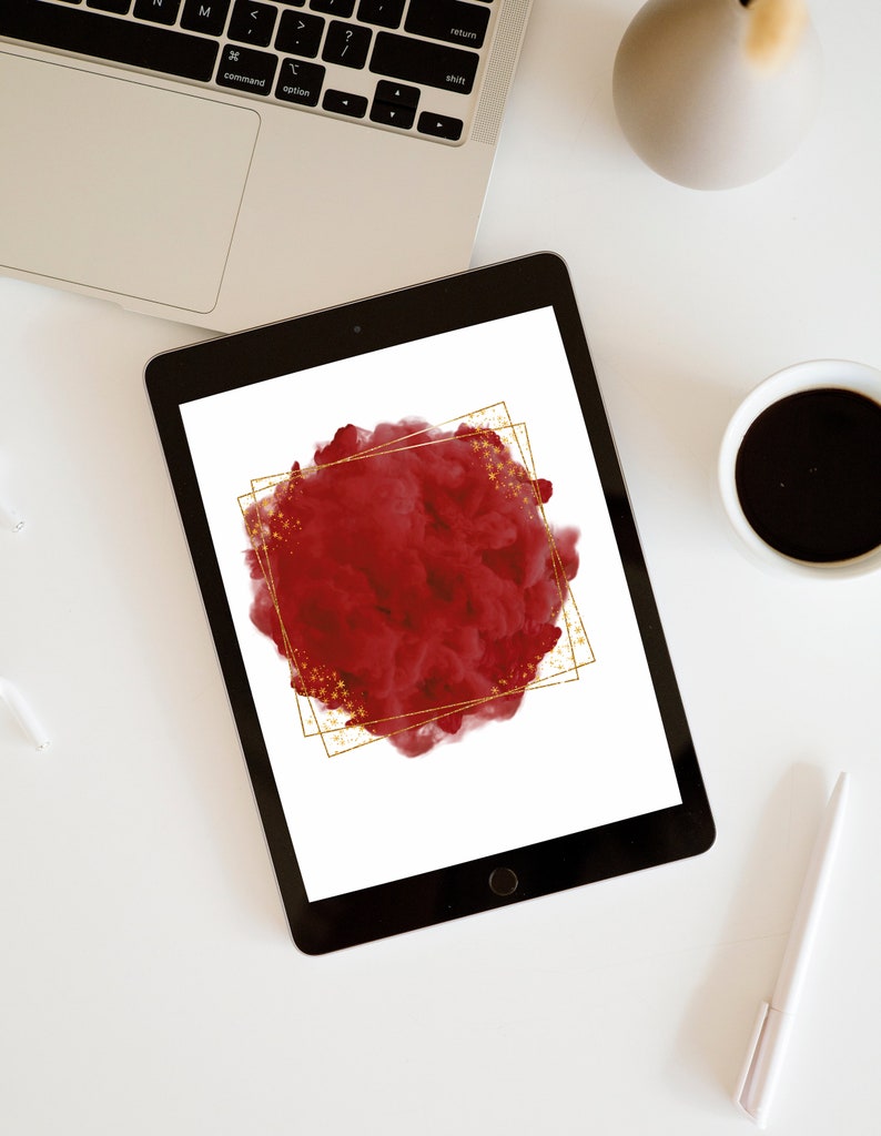 Red Watercolor Logo Background Red Logo Png Commercial - Etsy