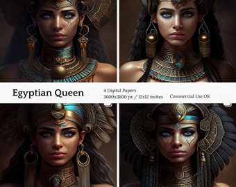 Egyptian Queen Paper, Cleopatra Paper, Egypt Goddess, Digital papers, Paper Pack, Commercial Paper, Commercial use, Background, Wallpaper
