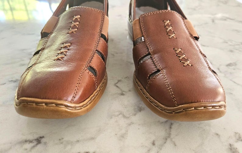 Deadstock RIEKER Antistress Brown Leather Loafers (Size 39 / US 8-8.5) image 6