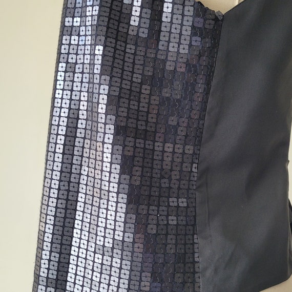 1990s Black Sequin Vest • Made in France • Size M - image 7