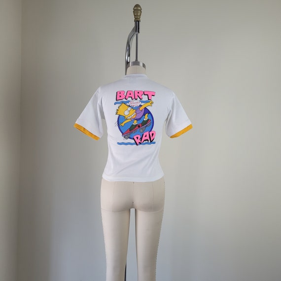 Vintage 1990's BART SIMPSON  RaD T Shirt CaRaMbA … - image 4