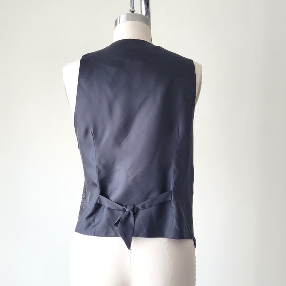 1990s Black Sequin Vest • Made in France • Size M - image 3
