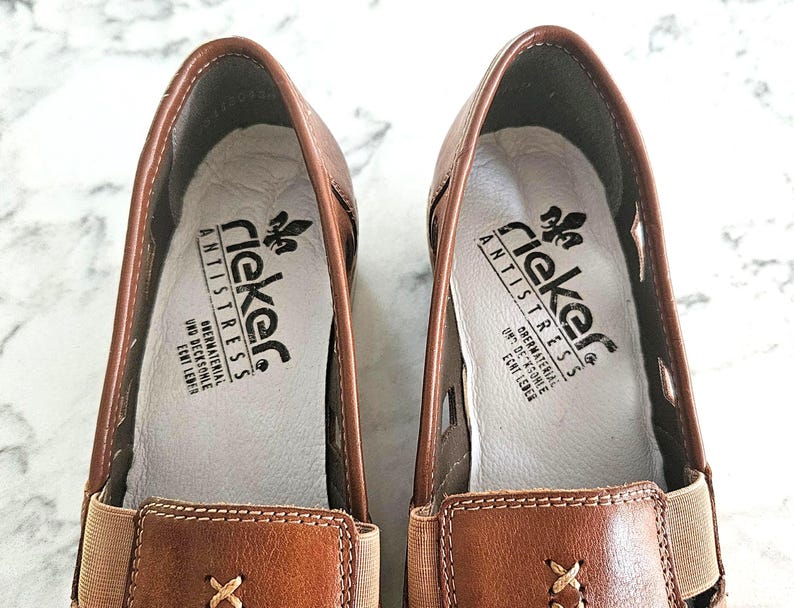 Deadstock RIEKER Antistress Brown Leather Loafers (Size 39 / US 8-8.5) image 2