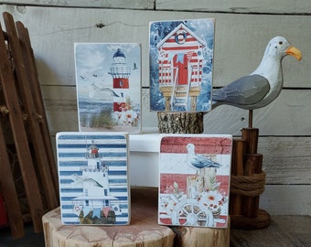 Nautical Mini Signs, Summer Mini Block Signs, Lighthouse Tiered Tray Signs, Seagull Mini Signs, Summer Tiered Tray Decor