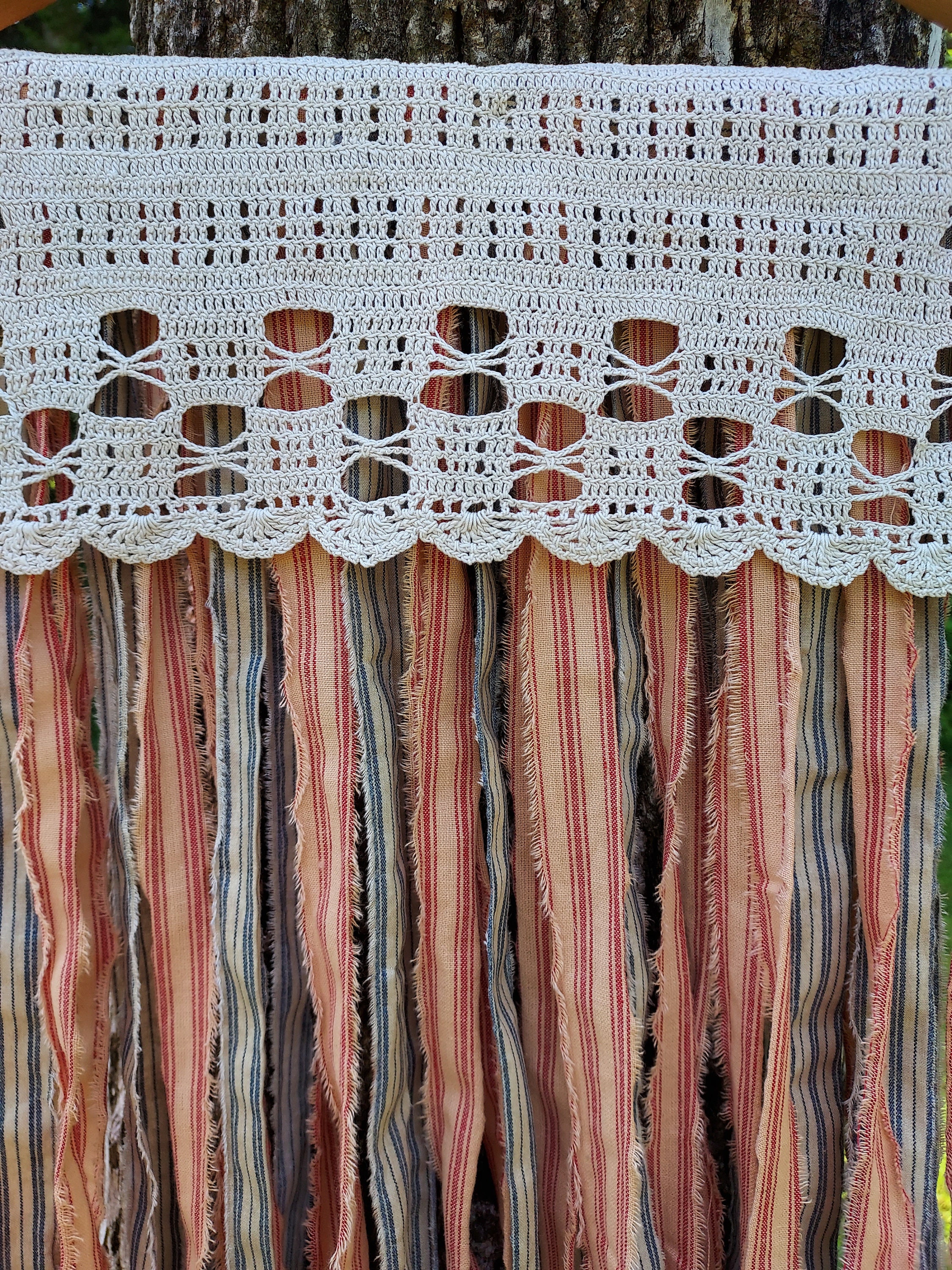 Vintage Inspired American Rag Flag on Wooden Hanger, Americana Rag Flag ...