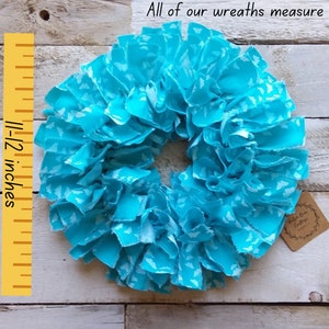 Yellow Rag Wreath 11-12, Yellow Fabric Wreath, Wall Decor, Yellow Decor image 4