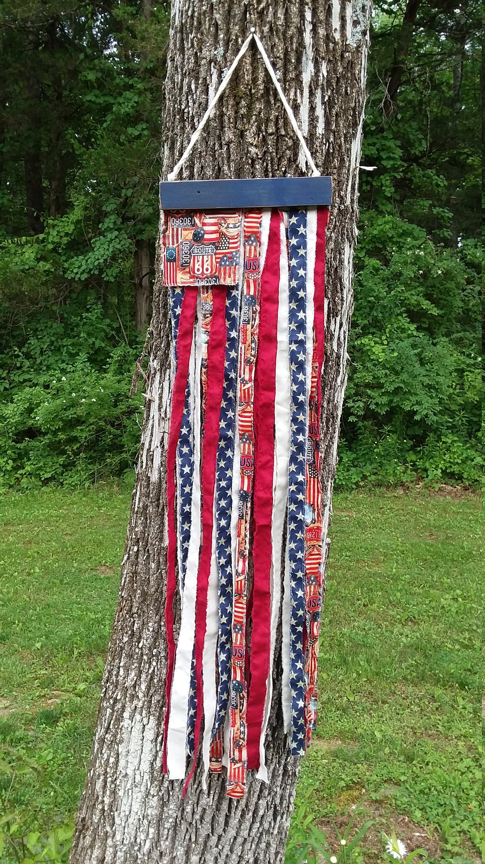 Route 66 Rag Flag, Americana Rag Flag, Flag Wall Hanging, Farmhouse ...