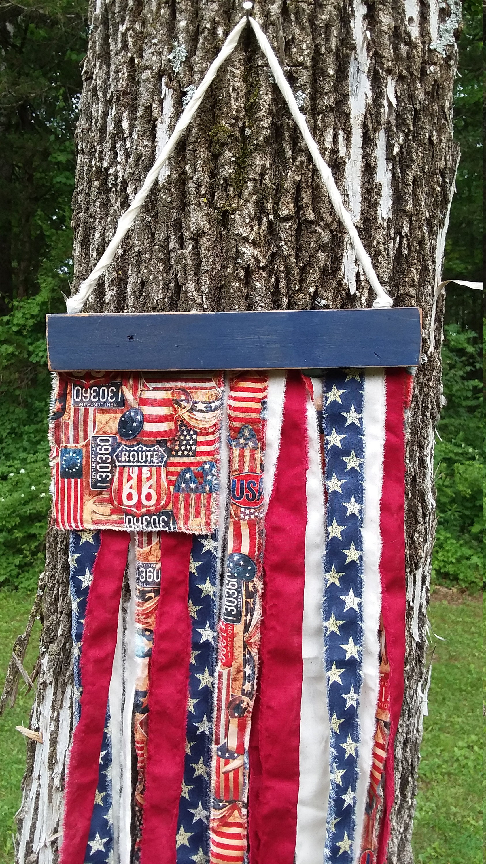Route 66 Rag Flag, Americana Rag Flag, Flag Wall Hanging, Farmhouse ...