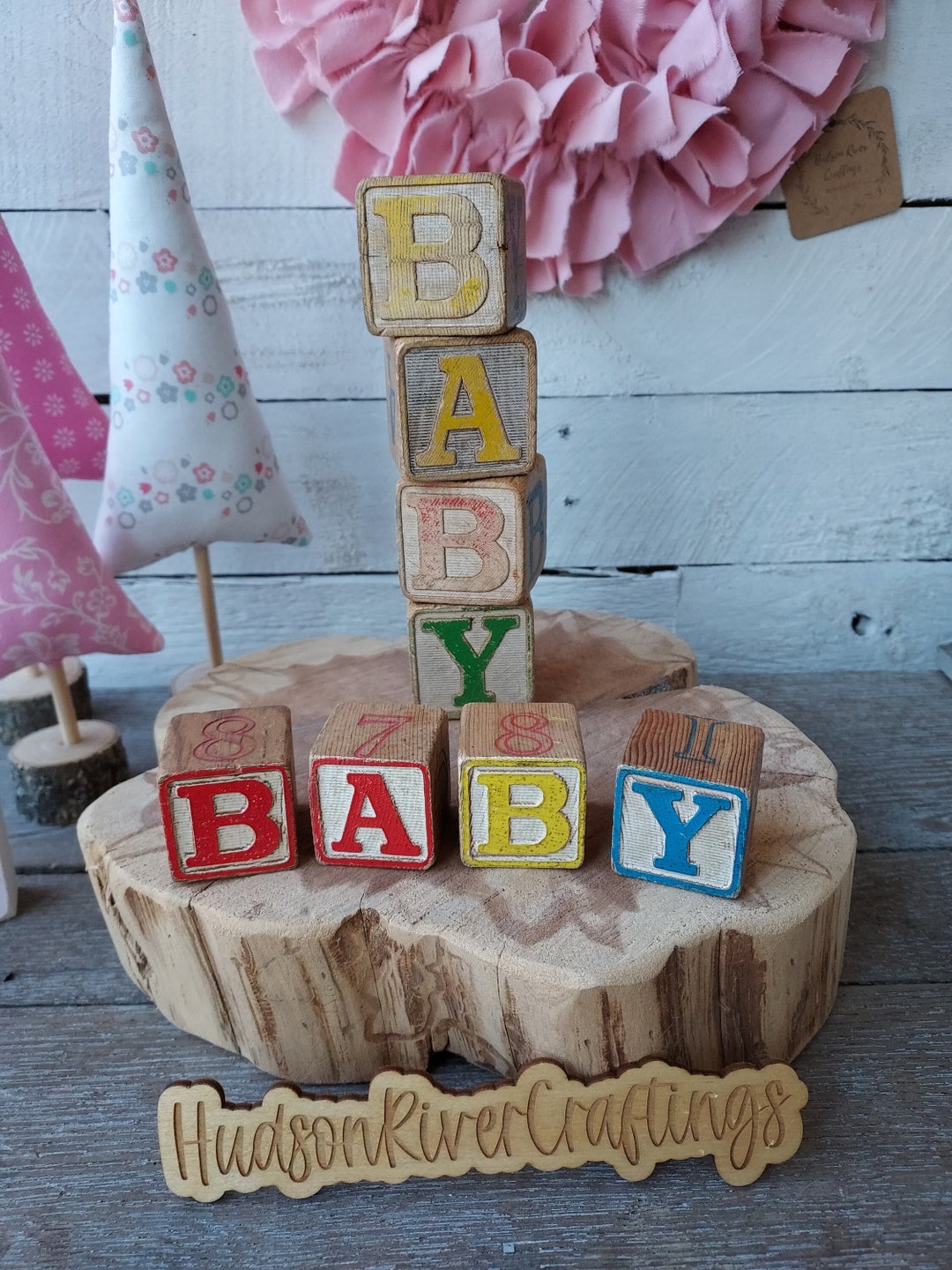 Vintage Wooden Baby Blocks, Alphabet Blocks, BABY, Nursery Decor, Wood Blocks, Choice Etsy